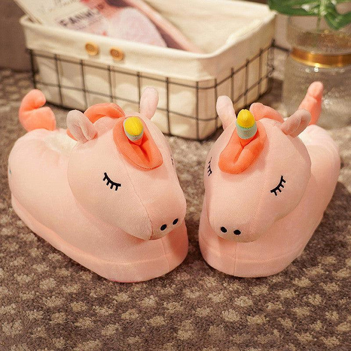 Household Bag With Cute Plush Cotton Slippers - MRSLM