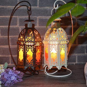 Vintage Iron Frame Natural Crystal Salt Rock Lamp Air Purifier Desk Night Light - MRSLM