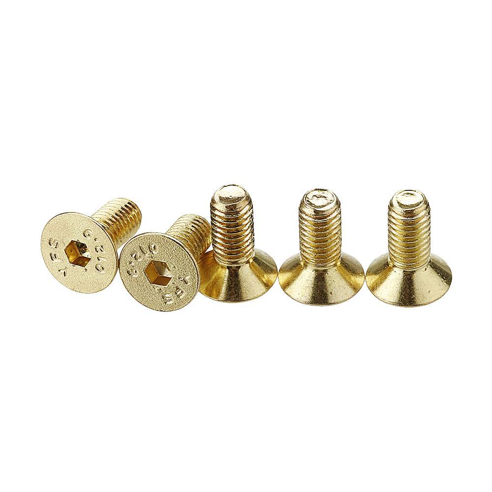 Suleve™ M5AH2 50Pcs Titanium Plated M5 Hex Socket Flat Head Countersunk Screws Alloy Steel 12.9 Grade Screw Bolt M5*12 - MRSLM