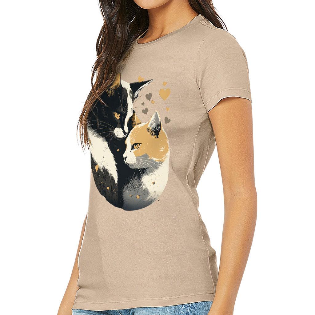 Cat Love Slim Fit T-Shirt - Couple Style Women's T-Shirt - Printed Slim Fit Tee - MRSLM