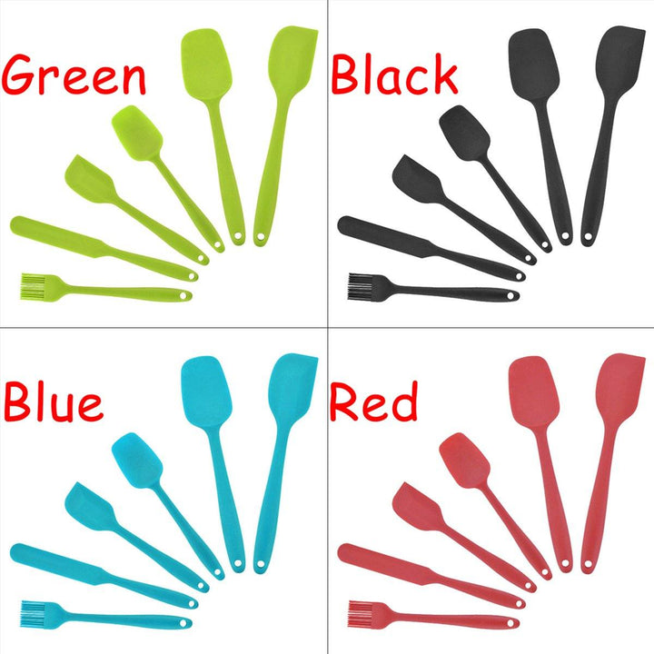 6PCS Non-Stick Rubber Spatula Set Heat-Resistant Spatula Kitchen Utensils Set Tools Kit - MRSLM