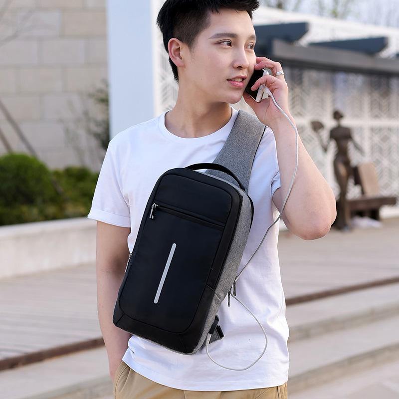 Anti-theft USB charging chest bag with you - MRSLM