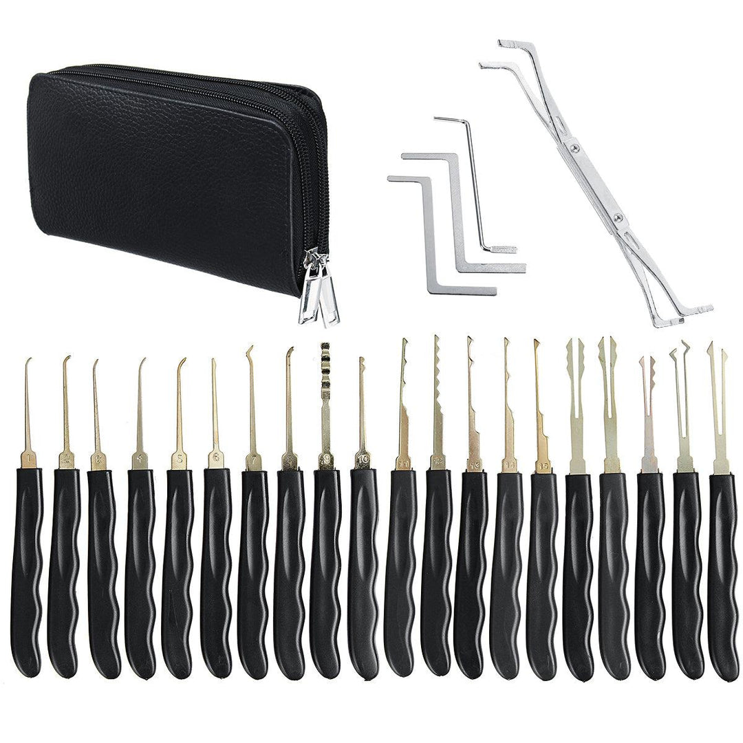 15Pcs/24Pcs Lock Unlocking Picking Tool Set With 3 Transparent Practice Training Lock - MRSLM