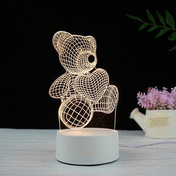 3D LED Table Kid Night Light Lamp 16 Color USB Bedroom Child Gift Remote Control - MRSLM