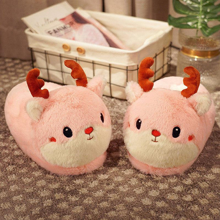 Household Bag With Cute Plush Cotton Slippers - MRSLM