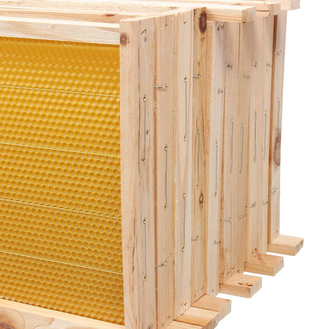 10Pcs Bees Wax Foundation Sheets Wood Beekeeping Pine Beehive Frame 49X23.5 cm - MRSLM