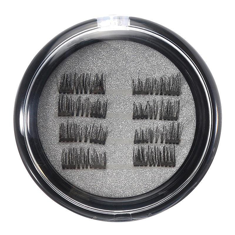 8Pcs/2 Pairs Dual Magnetic 3D False Eyelashes Long Natural Eyelashes Extension - MRSLM