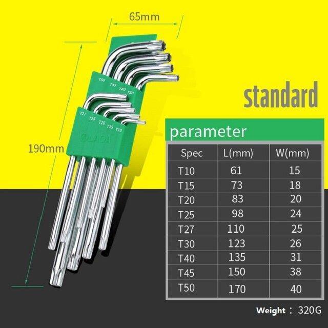 LAOA Inner Spline Allen Key with Middle Hole Wrench Set Torx Screwdriver Hand Tool Star Wrench - MRSLM