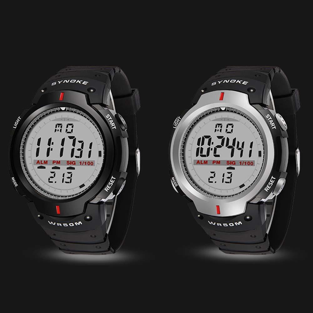 Fashion Men Outdoor Sport Luminous Week Date Alarm Digital Wrist Watch - MRSLM