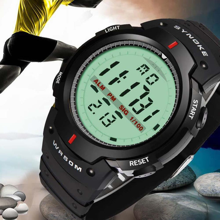 Fashion Men Outdoor Sport Luminous Week Date Alarm Digital Wrist Watch - MRSLM