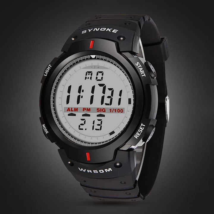 Fashion Men Outdoor Sport Luminous Week Date Alarm Digital Wrist Watch - MRSLM