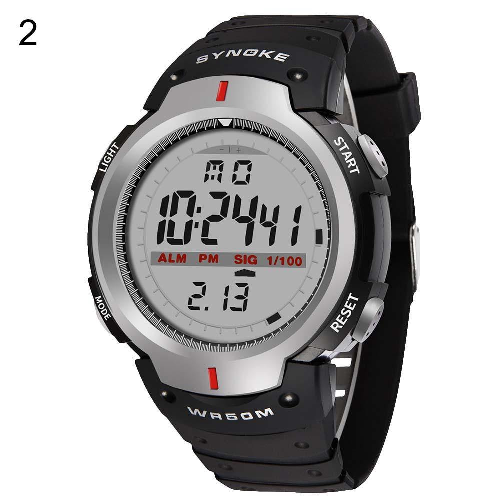 Fashion Men Outdoor Sport Luminous Week Date Alarm Digital Wrist Watch - MRSLM