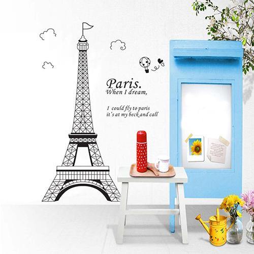 Fashion Eiffel Tower Letter Heart Wall Art Sticker Decal Home Bedroom DIY Decor - MRSLM