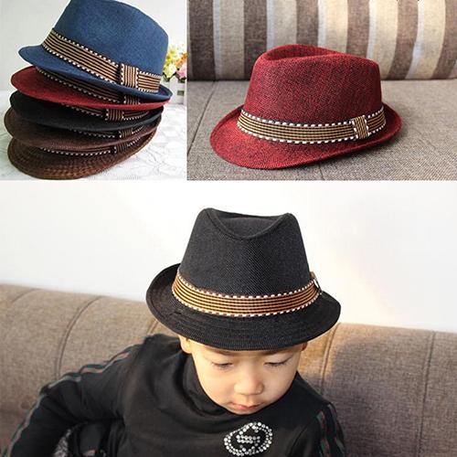 Unisex Kids' Fashion Cool Jazz Pitched Crown Short Brim Hat Cap Fedora Hat - MRSLM