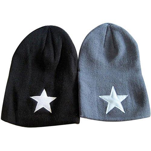 Women Men Pentacle Star Fashion Beanie Hip-Hop Knit Cap Winter Warm Crochet Hat - MRSLM