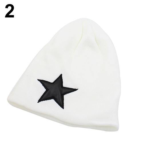 Women Men Pentacle Star Fashion Beanie Hip-Hop Knit Cap Winter Warm Crochet Hat - MRSLM