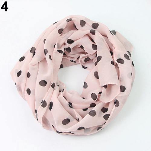 Women Dots Print Soft Cotton Long Soft Scarf Neck Shawl Scarves Beach Wrap Stole - MRSLM