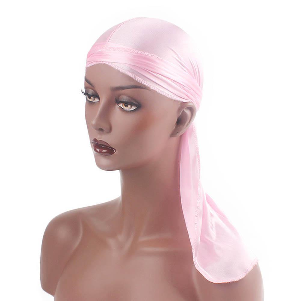 Solid Color Silky Bandanna Turban Hat Breathable Unisex Biker Headwear Headband - MRSLM