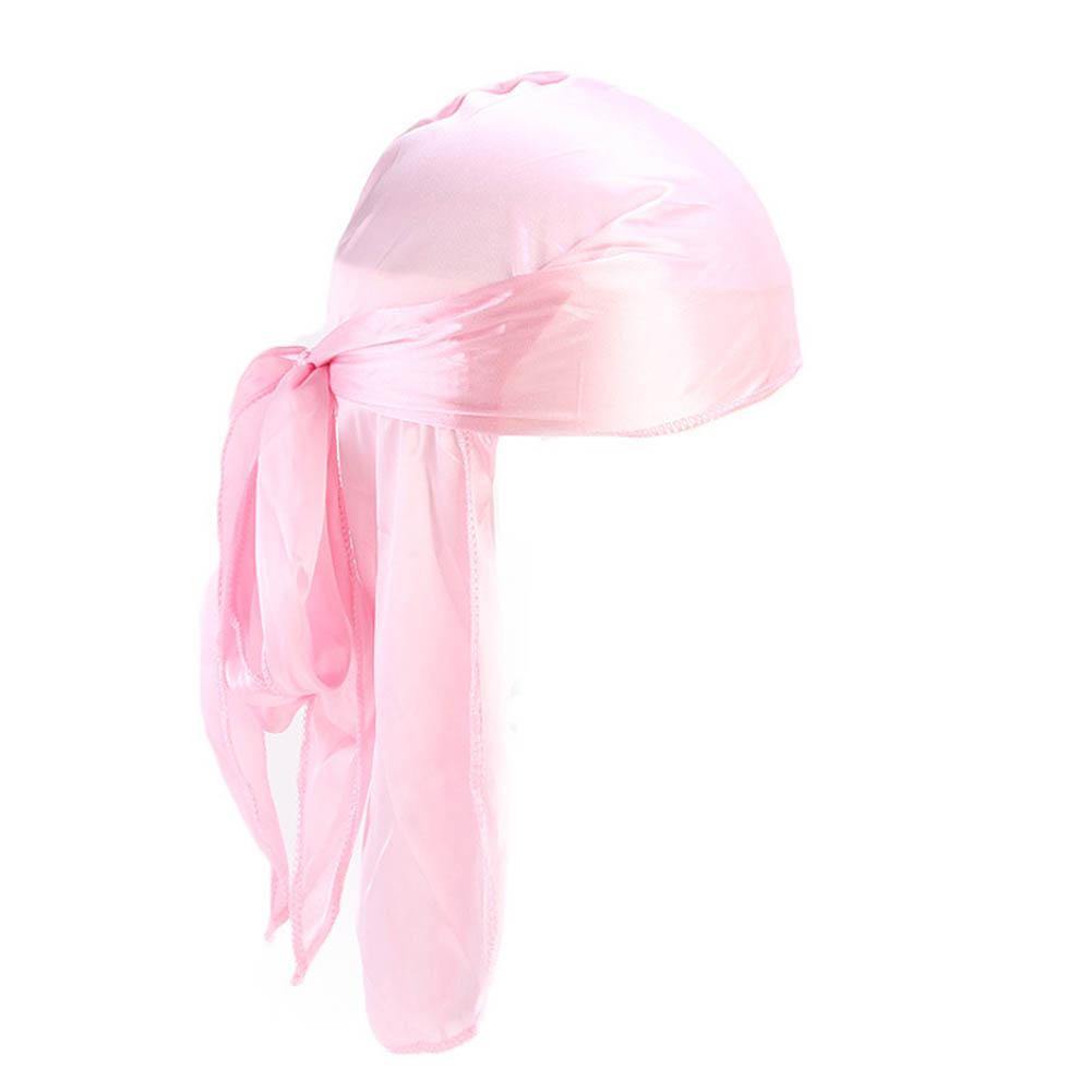 Solid Color Silky Bandanna Turban Hat Breathable Unisex Biker Headwear Headband - MRSLM