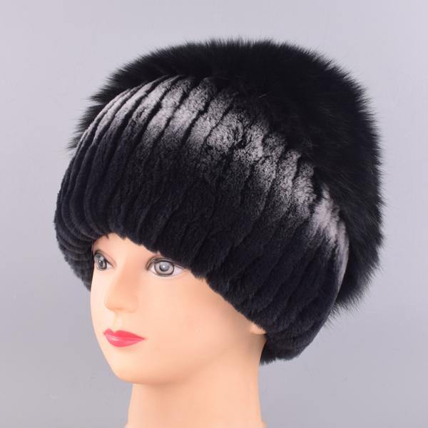 winter warm hats women natural rabbit fur thick diamond fashionable stylish girls outdoor hat accessory white snow caps - MRSLM