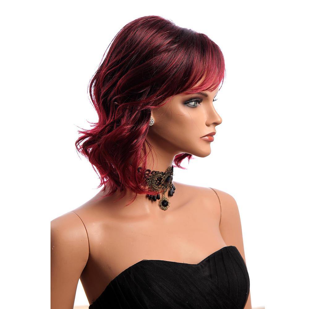 14 Inch Short Curly Synthetic Hair Wigs KANEKALON Side Bang Fashion Lady Women - MRSLM