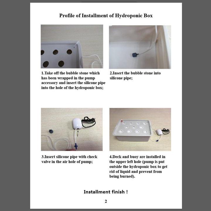 220V Hydroponic Grow Box 9 Holes DWC Indoor Aerobic Soilless Cultivation System Kit Water Planting - MRSLM