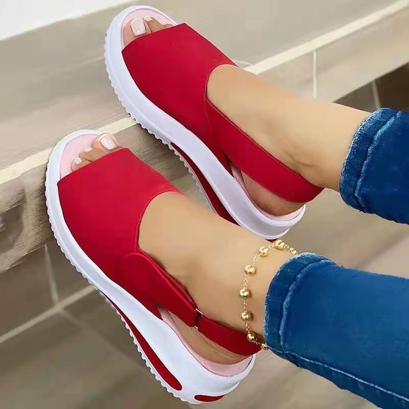 Velcro Casual Summer Women Sandals Fish Mouth Sandals - MRSLM