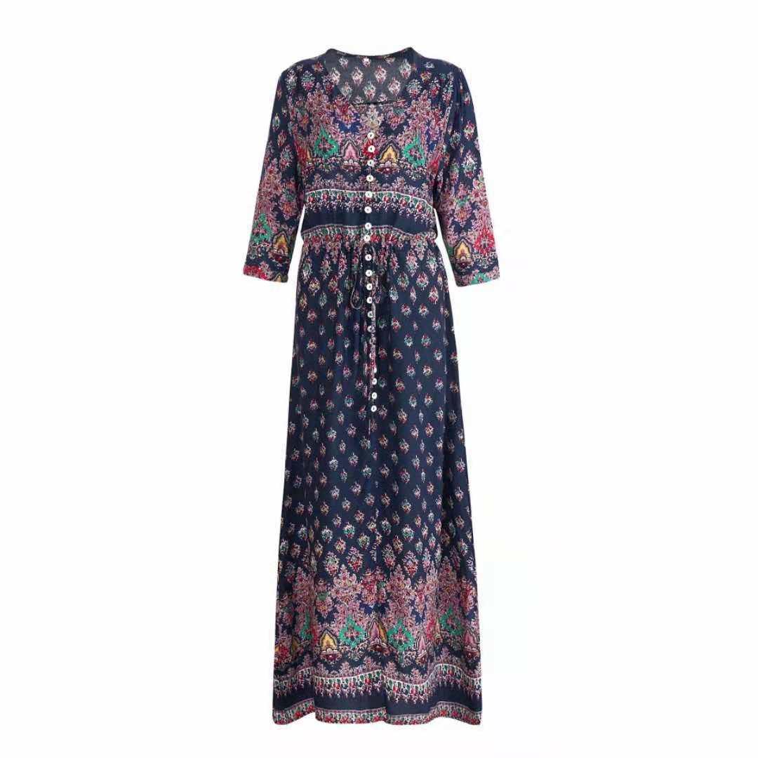 Bohemian Print New Dress Women's Beach Dress - MRSLM