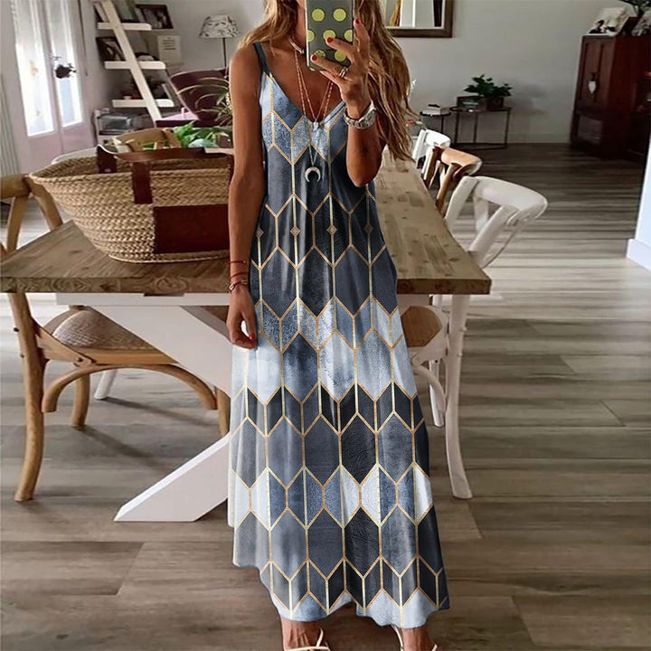 Summer Casual Printed Camisole Long Dress - MRSLM