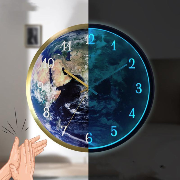 Voice-activated Induction LED Night Light Wall Clock Creative Luminous Wall Clock - MRSLM