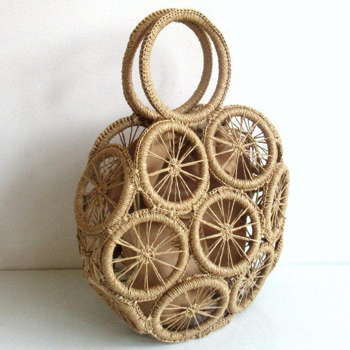 The New Circle Hollow Paper Rope Woven Bag Diagonal Straw - MRSLM