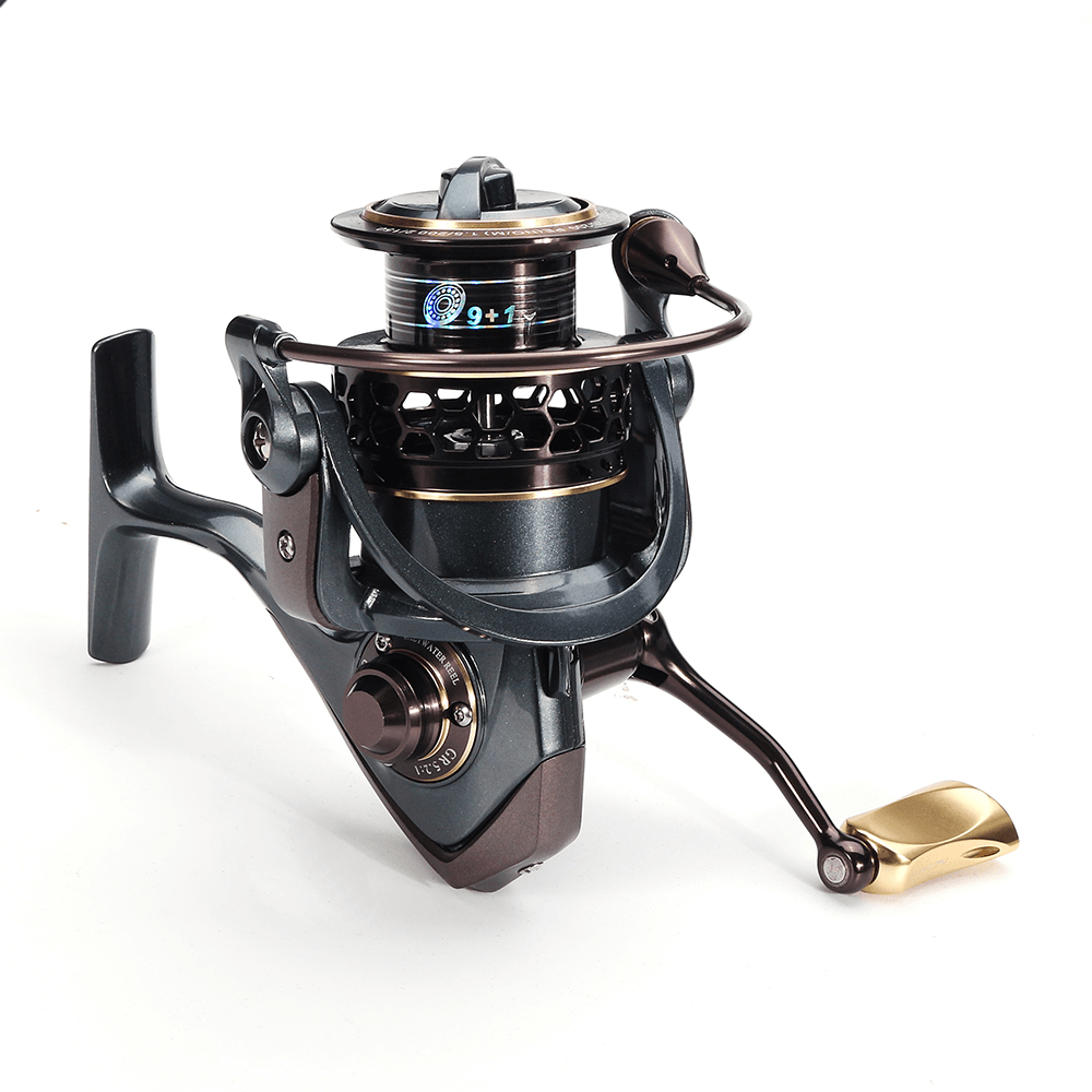 ZANLURE 9+1BB 5.2:1 Fishing Reel Metal 3000 Spinning Fishing Wheel with Spare Spool - MRSLM