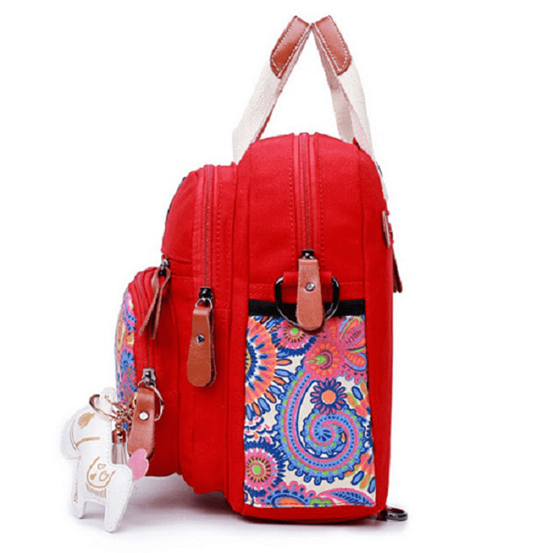 Women Canvas Large Capacity Light Weight Multifunction Travel Outdooors Crossboby Bag Backpack - MRSLM