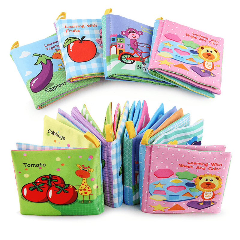 Baby Three-Dimensional Palm Cloth Book Early Education Toys English Animal Digital Cognition - MRSLM