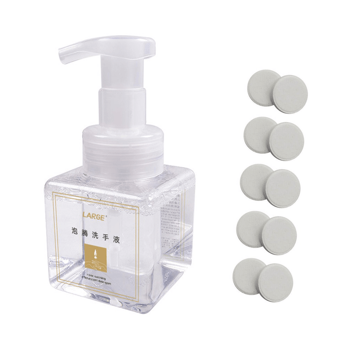 10PCS Effervescent Hand Sanitizer with Mousse Bubbler Bottle Hand Wash Effervescent Tablets Hand Soap Foam Type Super Clean Power Strong Manual Soap Dispenser - MRSLM