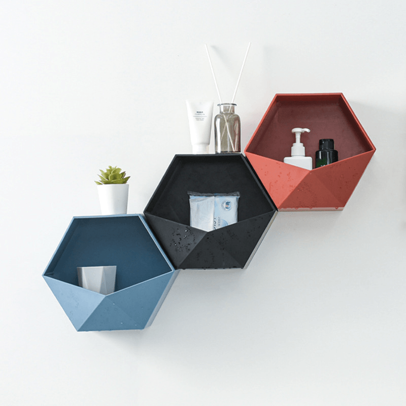 Nordic Wind Geometric Shelf Household Bookshelf Kitchen Plastic Food Storage Case Dried Fruit Snack Box Home Decorations - MRSLM