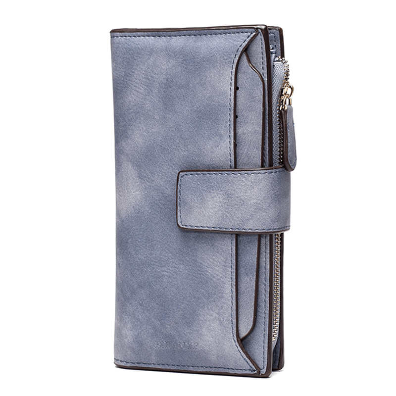 Women Matte Long Wallet Hasp Detachable Card Holder Coin Bags Clutches Bags - MRSLM