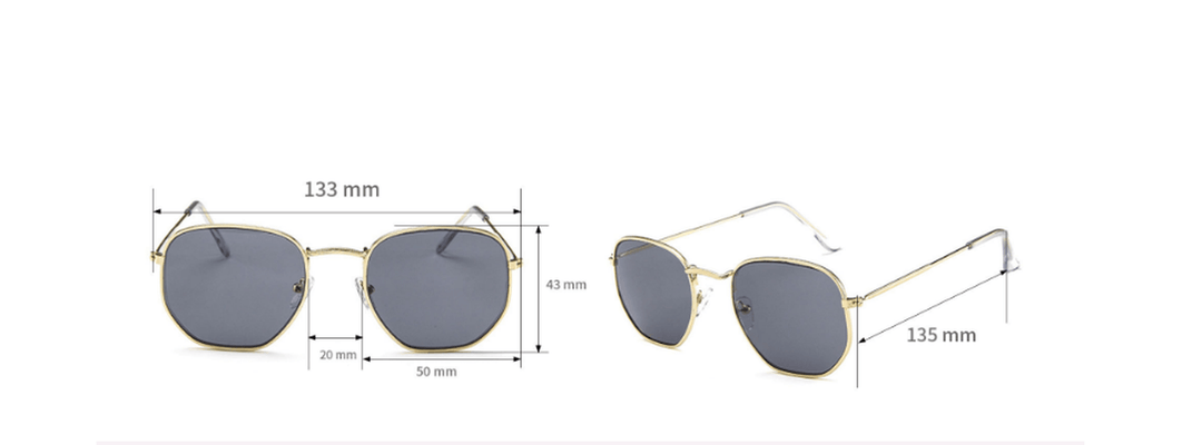 Polygonal Colorful Metal Square Sunglasses - MRSLM