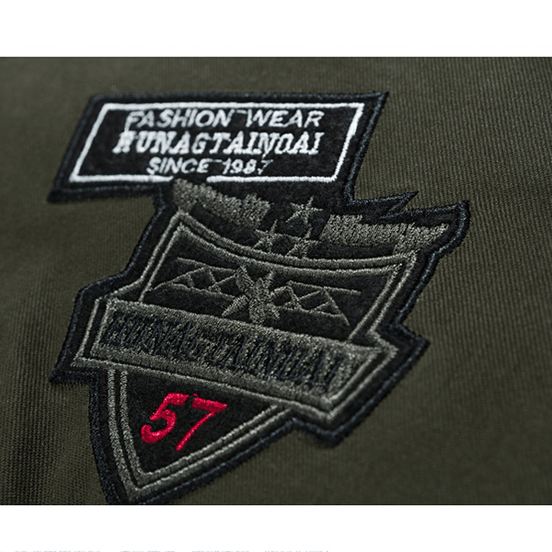 Epaulet Badge Embroidery Fashion Military Flight Jacket - MRSLM