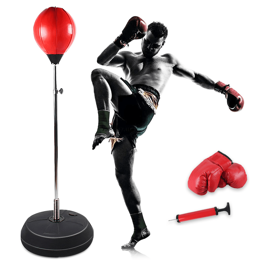 120-150Cm Adjustable Boxing Training Target Freestanding Punch Bag Adults Boxing Back Base Gloves Pump - MRSLM