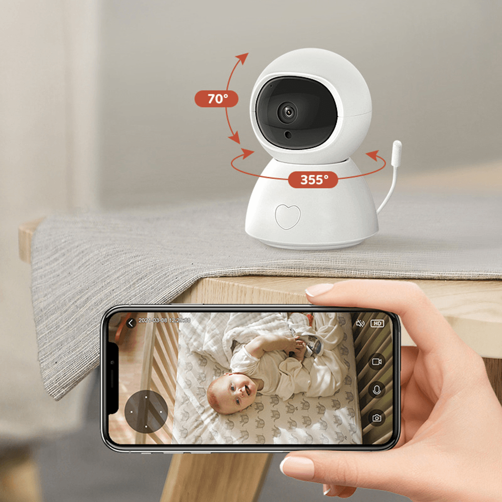 INQMEGA Smart 1080P HD Wifi IP Camera Baby Monotor 355° PTZ Rotation Two Way Audio Baby Care Amazon Alexa Google Home Voice Video Control Indoor Camera - MRSLM