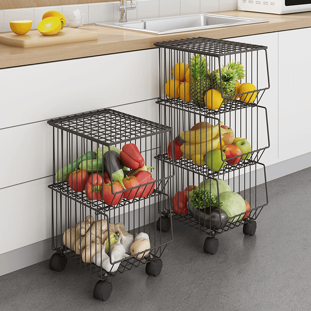 Mobile Shelf Trolley Rack Narrow Space Shelving Rolling Pantry Shelves for Kitchen Holder Storage Organizer Shelf - MRSLM