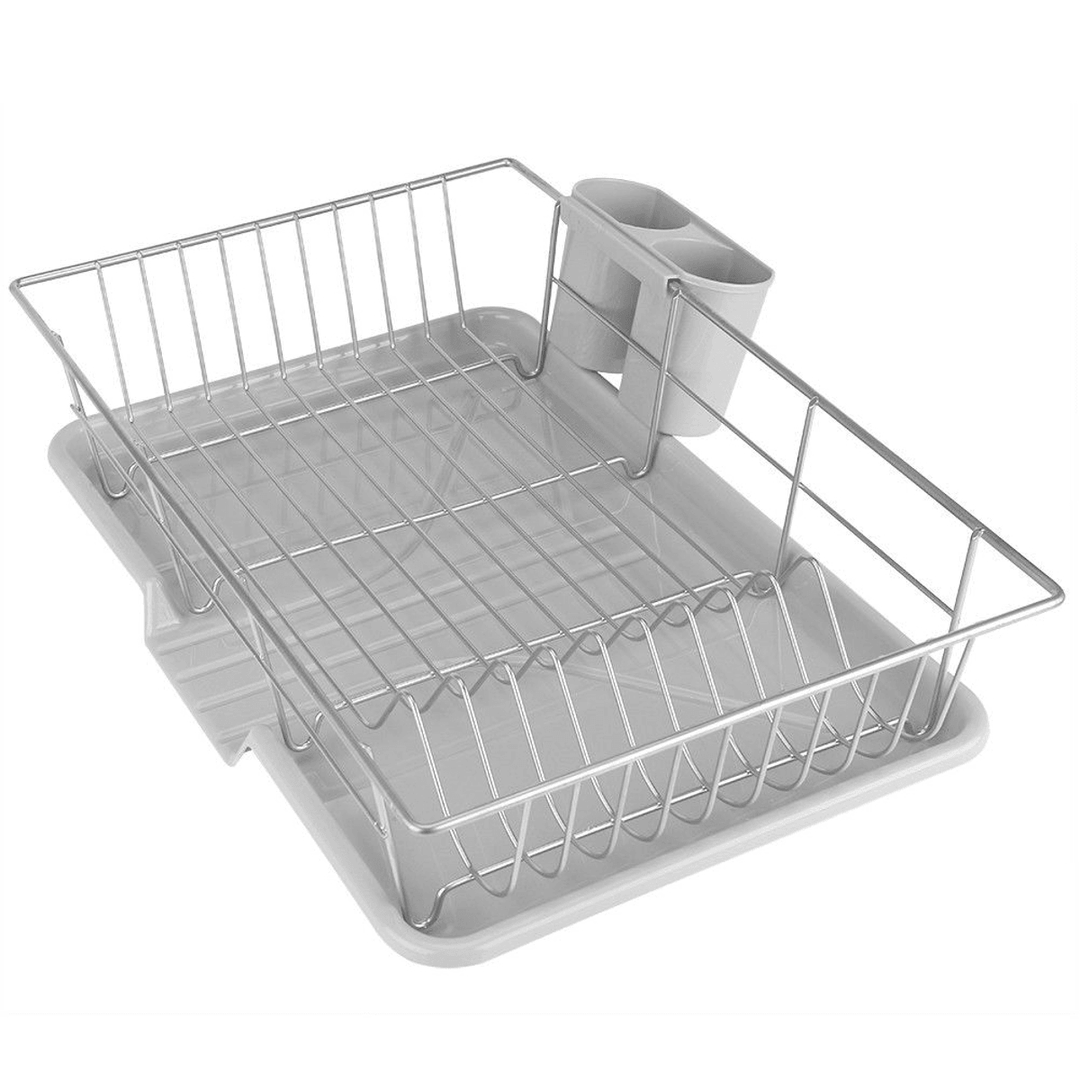 Stainless Steel Dish Rack Utensils Holder Side Drainer Drying Tray Drain Shelf - MRSLM