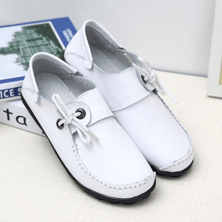 Women Soft Comfortable Leather Flats US Size 5-12 - MRSLM