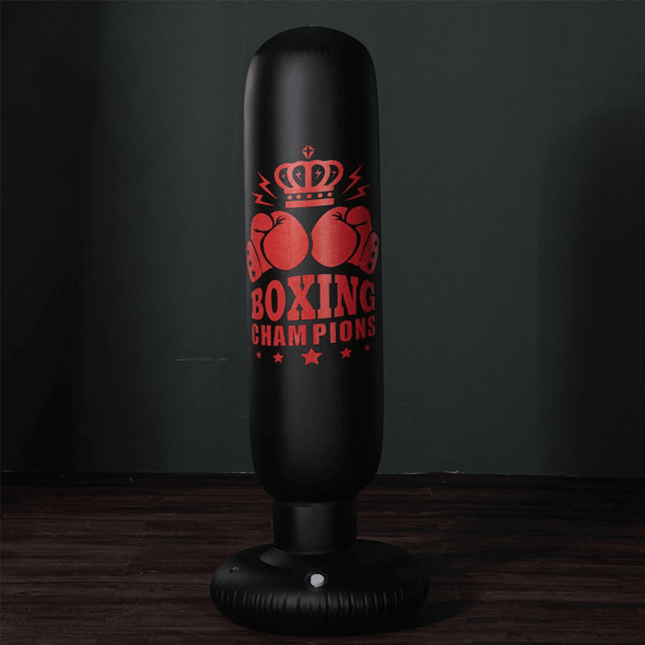 Inflatable Boxing Bag Boxing Pillar Punching Bag PVC Thickening Home Fitness Inflatable Punching Bag for Children Adult - MRSLM