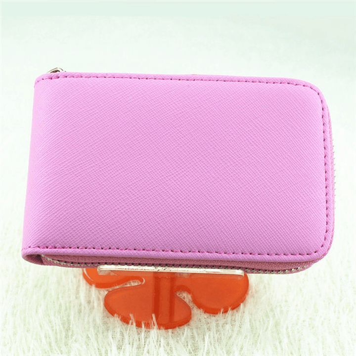 RFID Protection Zipper 9 Card Holder Portable Vintage Short Purse Coin Bags - MRSLM