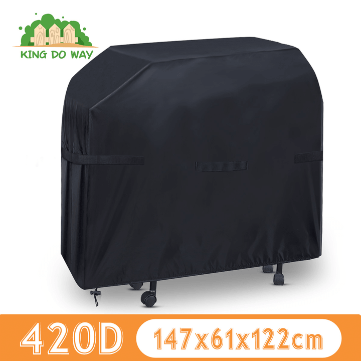 58 Inch Grill Cover Heavy Duty Waterproof BBQ Grill Cover with Handle Straps Storage Bag and Shrink Rope Outdoor Ripproof Dust-Proof Anti-Uv for Weber Brinkmann Outback Char-Broil - MRSLM