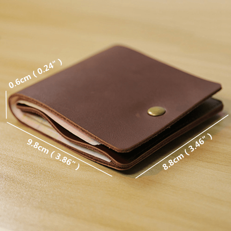 Vintage Genuine Leather Simple Mini Wallet Card Holder - MRSLM