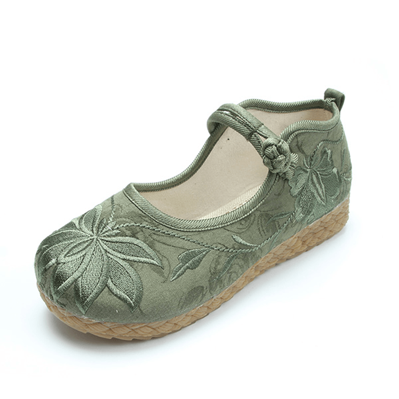 Women Embroidered Flower Soft Sole Casual Flat Loafers - MRSLM