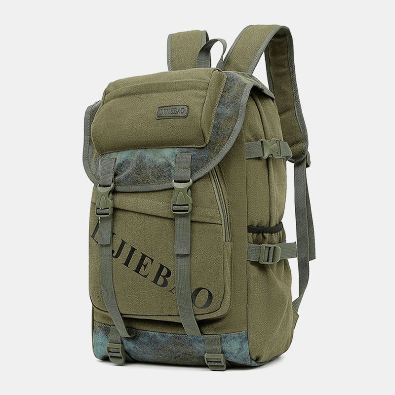 Men Canvas Large Capacity Tactical Outdoor Travelling 14 Inch Laptop Bag School Bag Backpack - MRSLM